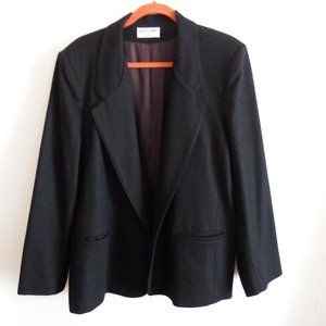 Alfred Dunner Womens Black 100% Wool Plus Size Blazer 18